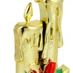 Adorno Navidad Colgante Navideño Con Velas Y Moño 17cm