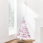 Arbol Navidad Blanco Tronador De Lujo 1.50mts + Kit Rosa