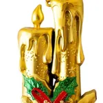 Adorno Navidad Colgante Navideño Con Velas Y Moño 17cm