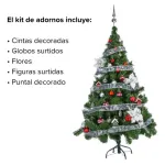 Arbol De Navidad Tronador Lujo 1,50mts Con Adornos Kit X40