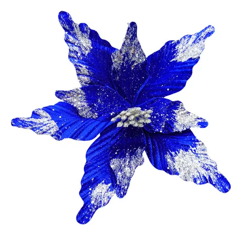 Producto Flor 25cm Azul Arbol De Navidad Adornos Decoracion Imagen