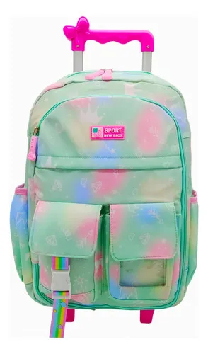 Producto Mochila Para Nena Carrito 17'' Escolares Carro Con Ruedas Imagen