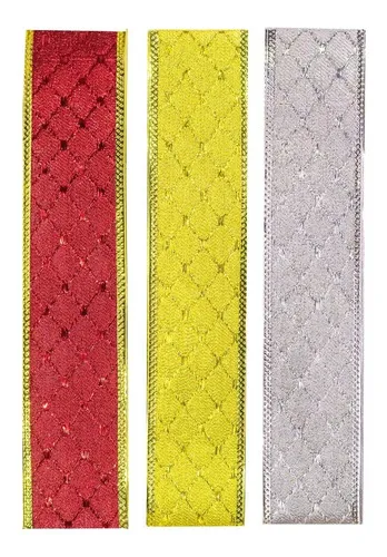Producto Cintas Navideñas Pack X5 Glitter 5cm 2,70mts Adornos Navidad Imagen