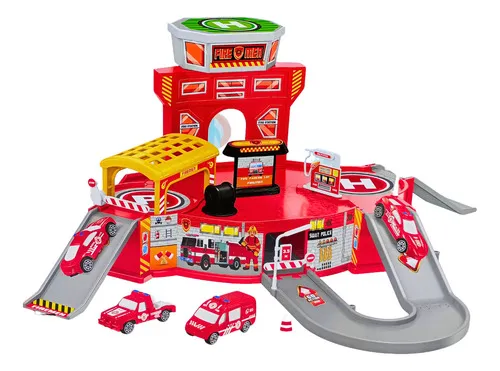 Producto Pista De Autos Estacion De Bomberos Juguete Con Accesorios Imagen