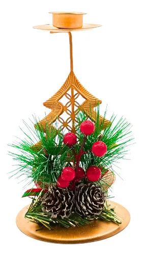 Producto Candelabro Porta Velas Metalicos Decorativos Navidad 15cm  Imagen