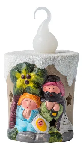 Producto Pesebre Navideño Vela Con Luz Decoracion Navidad Imagen