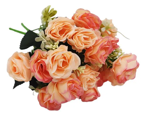 Producto Ramo De Rosas Flores Artificiales Decoracion Pack X4 Imagen