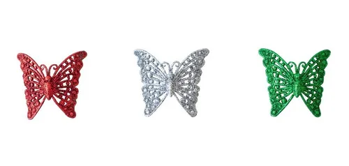 Producto Adornos Navideños Mariposas Arbolito De Navidad 6cm X4 Imagen