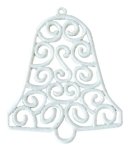 Producto Adorno Para El Arbol De Navidad Campana Blanca 10cm X3u Imagen