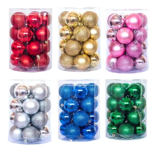 Producto Bolas De Navidad 6cm Adornos Navideños Tubo X20 Esferas Imagen