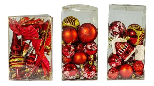 Producto Kit Adornos Navidad Rojo 60 Piezas Imagen