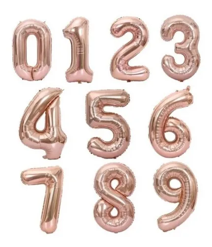 Producto Globos Metalizados Números 45 Cm Fiestas Cumpleaños Imagen