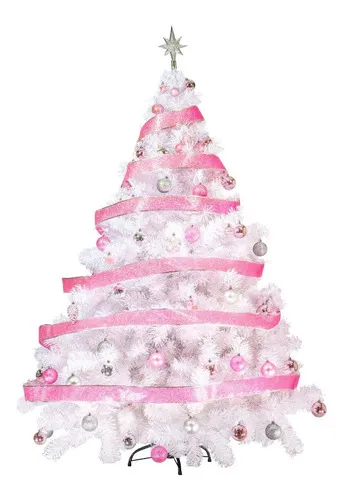 Producto Arbol Navidad Blanco Montañes Deluxe 1,80m + Kit Rosa Adorno Imagen