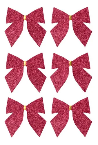 Producto Moños Navidad Pack X6 Adornos Navideños Decoración Arbol Imagen