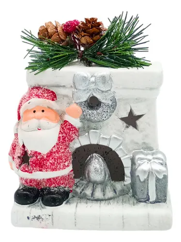 Producto Adorno Navidad Papa Noel Ceramica C/ Luz Decoracion Navideña Imagen
