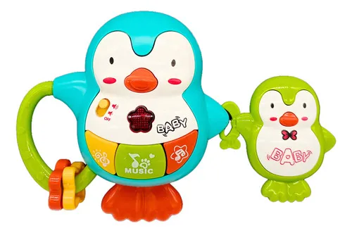 Producto Sonajero Musical Bebe Pingüinos Con Luz Y Sonidos Imagen