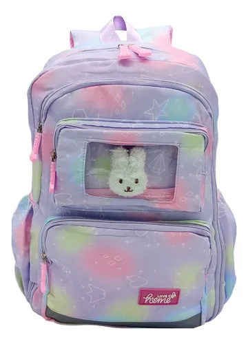 Producto Mochila Para Nena Espalda Escolar Portanotebook + Peluche Imagen