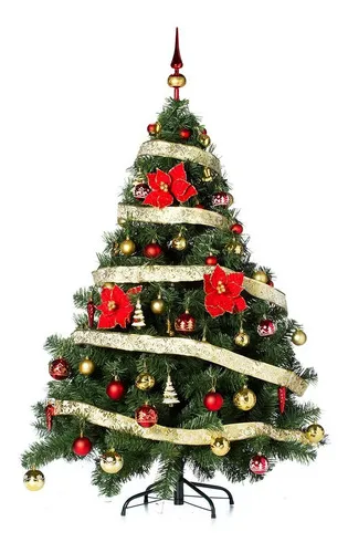 Producto Arbolito Navidad Montañes Deluxe 1.30mts Con Adornos Kit X40 Imagen
