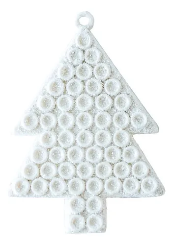 Producto Adorno Para El Arbol De Navidad Arbolito Blanco 7cm X3u Imagen