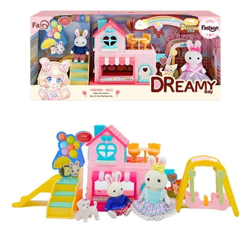Producto Casita De Conejos Familia Set Con Accesorios Juego Tobogan Imagen