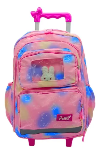Producto Mochila Carrito Escolar Carro Con Ruedas Infantil + Peluche Imagen