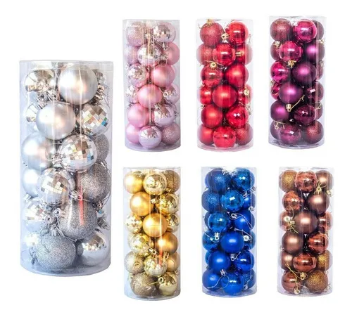 Producto Bolas De Navidad 6cm Valija Adornos Navideños X96 Piezas Imagen