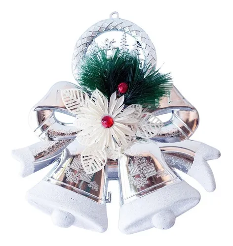 Producto Campanas Plateadas Decoracion Navideña Adornos Para Arbol Imagen